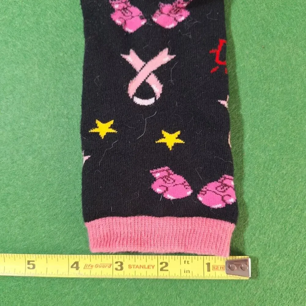 Pink Black Unicorn Breast Cancer Awareness Womens Funny Inspirational Socks NWT